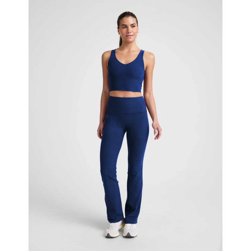 Beyond Yoga Spacedye High Waisted Practice Pocket Bootcut Pant 31" Womens M Blue
